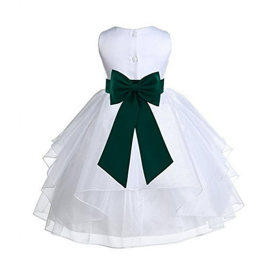 Ekidsbridal Formal White Shimmering Organza Flower Girl Dresses Ballroom Dance Recital Gown for Pretty Princesses 4613T 2
