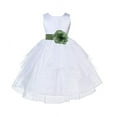 thumbnail image 1 of Ekidsbridal Formal White Shimmering Organza Flower Girl Dresses Ballroom Dance Recital Gown for Pretty Princesses 4613T 6, 1 of 2