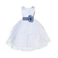 thumbnail image 1 of Ekidsbridal Formal White Shimmering Organza Flower Girl Dresses Ballroom Dance Recital Gown for Pretty Princesses 4613T M, 1 of 2