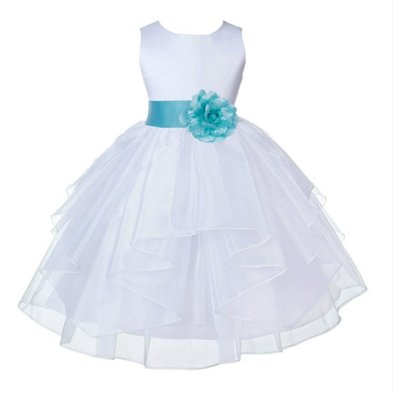 Ekidsbridal Formal White Shimmering Organza Flower Girl Dresses Wedding Pageant Holy Baptism Communion Birthday Girl Party 4613S 10