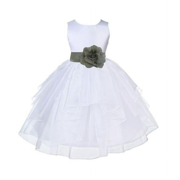 Ekidsbridal Formal White Shimmering Organza Flower Girl Dresses Wedding Pageant Holy Baptism Communion Birthday Girl Party 4613S 10