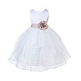 thumbnail image 1 of Ekidsbridal Formal White Shimmering Organza Flower Girl Dresses Wedding Pageant Holy Baptism Communion Birthday Girl Party 4613S 4, 1 of 2