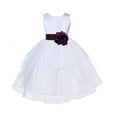 thumbnail image 1 of Ekidsbridal Formal White Shimmering Organza Flower Girl Dresses Wedding Pageant Holy Baptism Communion Birthday Girl Party 4613S 4, 1 of 2