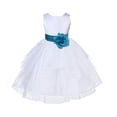 thumbnail image 1 of Ekidsbridal Formal White Shimmering Organza Flower Girl Dresses Wedding Pageant Holy Baptism Communion Birthday Girl Party 4613S 4, 1 of 2