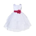 thumbnail image 1 of Ekidsbridal Formal White Shimmering Organza Flower Girl Dresses Wedding Pageant Holy Baptism Communion Birthday Girl Party 4613S 4, 1 of 2