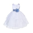 thumbnail image 1 of Ekidsbridal Formal White Shimmering Organza Flower Girl Dresses Wedding Pageant Holy Baptism Communion Birthday Girl Party 4613S 8, 1 of 2