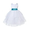 thumbnail image 1 of Ekidsbridal Formal White Shimmering Organza Sequin Sash Flower Girl Dresses Formal Photoshoot Christening Mini Bridal Wedding Gown 4613mh 4, 1 of 2