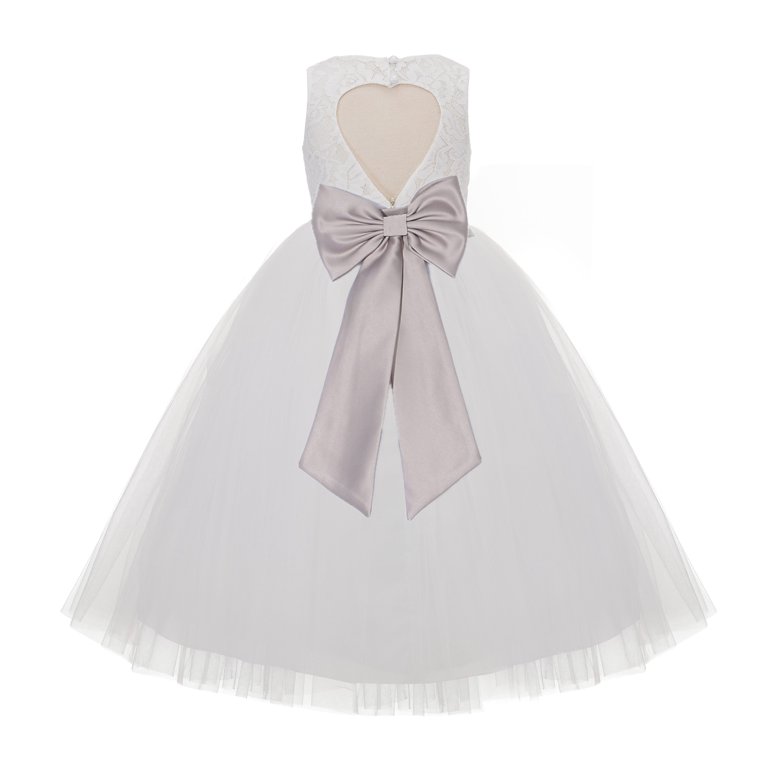 Ivory Floral Lace Heart Cutout Flower Girl Dress Communion Baptism Junior Bridesmaid Dress 172T(4) Biscotti / 12 Ivory Floral Lace Heart Cutout Flower Girl Dress Communion Baptism Junior Bridesmaid Dress 172T(4) Biscotti / 12
