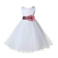thumbnail image 1 of Ekidsbridal Girl Baptism Flower Girl Dress - White Tulle Rattail Edge 829S-A (Size: S-12), 1 of 3