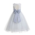 thumbnail image 1 of Ekidsbridal Girl Baptism Flower Girl Dress - Ivory Lace Heart Cutout with Tulle 172T-A (Size: 2-14), 1 of 3