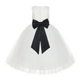 thumbnail image 1 of Ekidsbridal Girl Baptism Flower Girl Dress - Ivory Lace Tutu Tulle with Tiebow LG7noFT-A (Size: M-10), 1 of 3