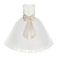 thumbnail image 1 of Ekidsbridal Girl Baptism Flower Girl Dress - Ivory Lace Tutu Tulle with Tiebow LG7noFT-A (Size: M-10), 1 of 3