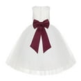 thumbnail image 1 of Ekidsbridal Girl Baptism Flower Girl Dress - Ivory Lace Tutu Tulle with Tiebow LG7noFT-A (Size: M-10), 1 of 3