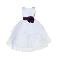 thumbnail image 1 of Ekidsbridal Girl Baptism Flower Girl Dress - White Satin Shimmering Organza 4613S-A (Size: S-12), 1 of 2
