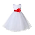 thumbnail image 1 of Ekidsbridal Girl Baptism Flower Girl Dress - White Tulle Rattail Edge 829S-A (Size: S-12), 1 of 3