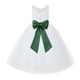 thumbnail image 1 of Ekidsbridal Girl Bridal Flower Girl Dress - V-Back White Lace Tutu with Tiebow 212noFT-A (Size: 2-10), 1 of 2