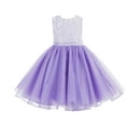 thumbnail image 1 of Ekidsbridal Girl Bridesmaid Flower Girl Dress - Corset Back Floral Lace Organza 186-A (Size: M-10), 1 of 3