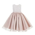 thumbnail image 1 of Ekidsbridal Girl Bridesmaid Flower Girl Dress - Corset Back Floral Lace Organza 186-A (Size: M-10), 1 of 3