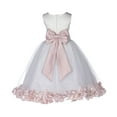 thumbnail image 1 of Ekidsbridal Girl Bridesmaid Flower Girl Dress - Flower Petals Ivory Lace Tulle with Bow Sash 165T-A (Size: S-12), 1 of 3