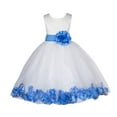 thumbnail image 1 of Ekidsbridal Girl Bridesmaid Flower Girl Dress - Flower Petals Ivory Lace Tulle with Bow Sash 165T-A (Size: S-12), 1 of 2