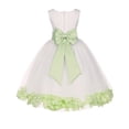 thumbnail image 1 of Ekidsbridal Girl Bridesmaid Flower Girl Dress - Ivory Flower Petals Dress with Bow Sash 302T-A (Size: S-16), 1 of 3
