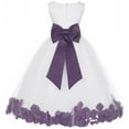 thumbnail image 1 of Ekidsbridal Girl Bridesmaid Flower Girl Dress - Ivory Flower Petals Dress with Bow Sash 302T-A (Size: S-16), 1 of 3