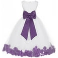thumbnail image 1 of Ekidsbridal Girl Bridesmaid Flower Girl Dress - Ivory Flower Petals Dress with Bow Sash 302T-A (Size: S-16), 1 of 3