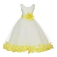thumbnail image 1 of Ekidsbridal Girl Bridesmaid Flower Girl Dress - Ivory Tulle Dress with Flower Petals 302S-A (Size: S-16), 1 of 2