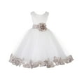 thumbnail image 1 of Ekidsbridal Girl Bridesmaid Flower Girl Dress - Ivory Tulle Dress with Flower Petals 302S-A (Size: S-16), 1 of 2