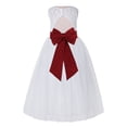 thumbnail image 1 of Ekidsbridal Girl Bridesmaid Flower Girl Dress - White Lace Dress with Keyhole Back 178T-A (Size: 2-12), 1 of 3