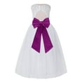 thumbnail image 1 of Ekidsbridal Girl Bridesmaid Flower Girl Dress - White Lace Dress with Keyhole Back 178T-A (Size: 2-12), 1 of 3