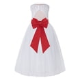 thumbnail image 1 of Ekidsbridal Girl Bridesmaid Flower Girl Dress - White Lace Dress with Keyhole Back 178T-A (Size: 2-12), 1 of 3