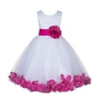 thumbnail image 1 of Ekidsbridal Girl Bridesmaid Flower Girl Dress - White Lace Tulle with Floral Petals 165S-A (Size: S-12), 1 of 2