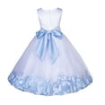 thumbnail image 1 of Ekidsbridal Girl Bridesmaid Flower Girl Dress - White Lace Tulle with Floral Petals 165S-A (Size: S-12), 1 of 3