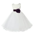 thumbnail image 1 of Ekidsbridal Girl Communion Flower Girl Dress - Satin Ivory Tulle Rattail Edge 829S-A (Size: S-12), 1 of 2