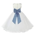thumbnail image 1 of Ekidsbridal Girl Christening Flower Girl Dress - Ivory Ruffle Tulle with Tiebow 829T-A (Size: S-12), 1 of 3