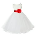 thumbnail image 1 of Ekidsbridal Girl Communion Flower Girl Dress - Satin Ivory Tulle Rattail Edge 829S-A (Size: S-12), 1 of 2