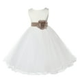 thumbnail image 1 of Ekidsbridal Girl Communion Flower Girl Dress - Satin Ivory Tulle Rattail Edge 829S-A (Size: S-12), 1 of 2