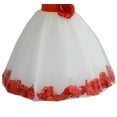 thumbnail image 1 of Ekidsbridal Girl Christening Flower Girl Dress - Ivory Lace Heart Cutout with Petals 185T-A (Size: M-12), 1 of 2