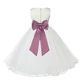 thumbnail image 1 of Ekidsbridal Girl Christening Flower Girl Dress - Ivory Ruffle Tulle with Tiebow 829T-A (Size: S-12), 1 of 3