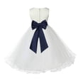 thumbnail image 1 of Ekidsbridal Girl Christening Flower Girl Dress - Ivory Ruffle Tulle with Tiebow 829T-A (Size: S-12), 1 of 3
