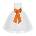 thumbnail image 1 of Ekidsbridal Girl Communion Dress - Floral Lace White Tutu with Bow Sash LG7noFT-A (Size: M-10), 1 of 3