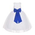 thumbnail image 1 of Ekidsbridal Girl Communion Dress - Floral Lace White Tutu with Bow Sash LG7noFT-A (Size: M-10), 1 of 3