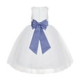 thumbnail image 1 of Ekidsbridal Girl Communion Dress - Floral Lace White Tutu with Bow Sash LG7noFT-A (Size: M-10), 1 of 2