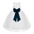 thumbnail image 1 of Ekidsbridal Girl Communion Dress - Floral Lace White Tutu with Bow Sash LG7noFT-A (Size: M-10), 1 of 3