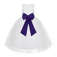 thumbnail image 1 of Ekidsbridal Girl Communion Dress - Floral Lace White Tutu with Bow Sash LG7noFT-A (Size: M-10), 1 of 3