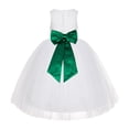 thumbnail image 1 of Ekidsbridal Girl Communion Dress - Floral Lace White Tutu with Bow Sash LG7noFT-A (Size: M-10), 1 of 3