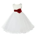 thumbnail image 1 of Ekidsbridal Girl Communion Flower Girl Dress - Satin Ivory Tulle Rattail Edge 829S-A (Size: S-12), 1 of 2