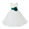 thumbnail image 1 of Ekidsbridal Girl Communion Flower Girl Dress - Satin Ivory Tulle Rattail Edge 829S-A (Size: S-12), 1 of 2