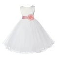 thumbnail image 1 of Ekidsbridal Girl Communion Flower Girl Dress - Satin Ivory Tulle Rattail Edge 829S-A (Size: S-12), 1 of 3